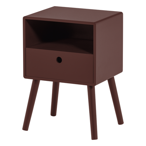 WOOOD nachtkastje Ozzy - MDF - Bordeauxrood - 53x36x30