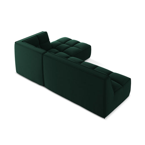 LaMiaSofa Modulaire hoekbank rechts Belluno - velours - flessengroen - 258x178x75