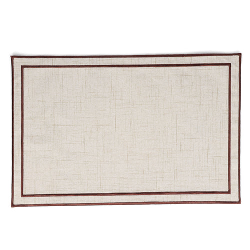 Salt & Pepper - Placemat 44x29cm beige met donkerbruin stiksel Tabletop - Set van 4