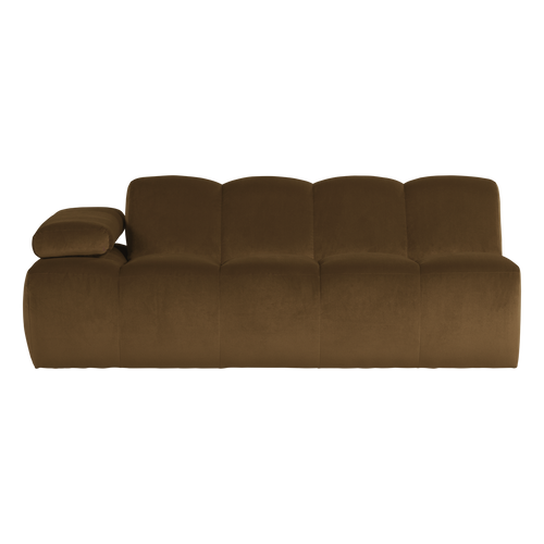 WOOOD 2-zits bank arm links Mojo - Velvet - Honinggeel - 74x204x97