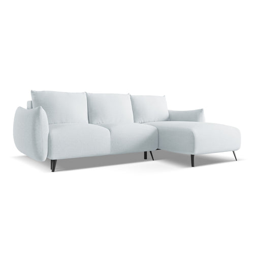 LaMiaSofa hoekbank rechts Genova - chenille stof - lichtblauw - 242x162x86