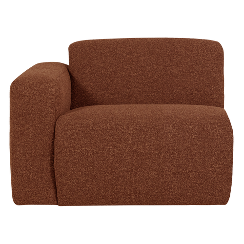 WOOOD 1-zits bank arm links Mojo Base - Bouclé - Roestbruin - 74x105x97