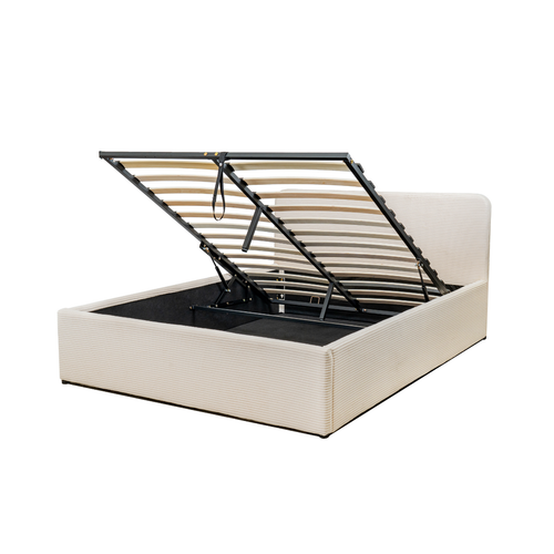 Calicosy - Opbergbed LIVY - Beige hoofdbord - 88x170x215 cm