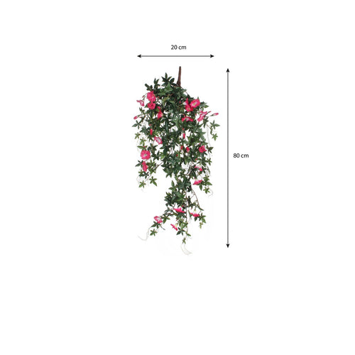 Mica Decorations Petunia Kunst Hangplant - L15 x B20 x H80 cm - Fuchsia