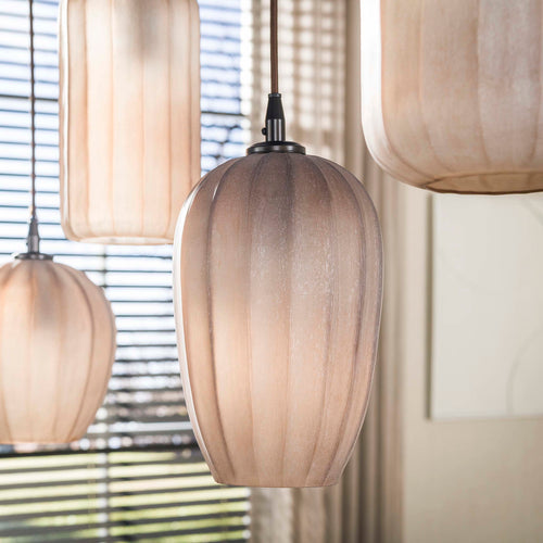 Giga Meubel Hanglamp Altura - Bruin Glas - 5-lichts - 125x20x150cm