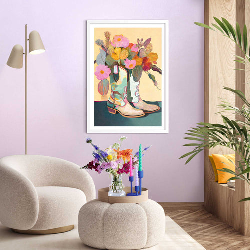 Reinders Flower Boots schilderij -  meerkleurig/multi color - woonkamer - 70x50cm