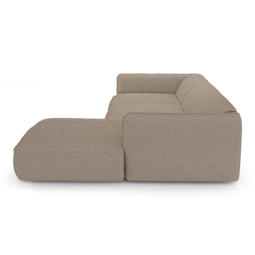 Sia Home - Rechte hoekbanken LIVIA - Bouclette stof - Mol - 272cm