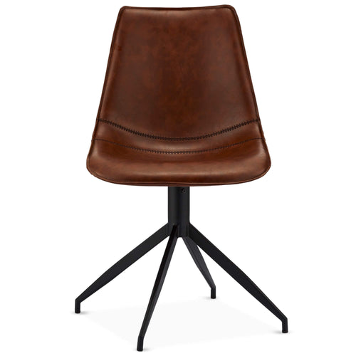 Furnhouse eetkamerstoel Isabel - Cognacbruin - Kunstleer - Set van 4