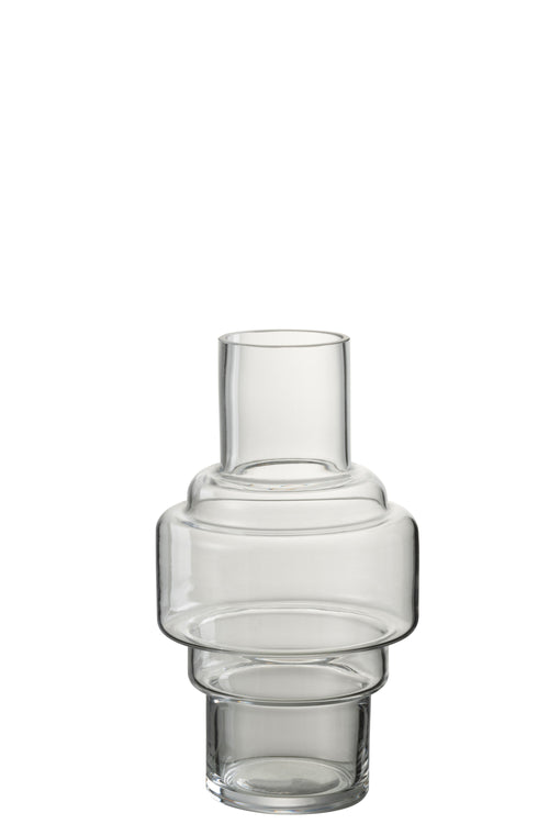 J-Line vaas Rino - glas - transparant - small - 25.5 cm hoog - vtwonen shop