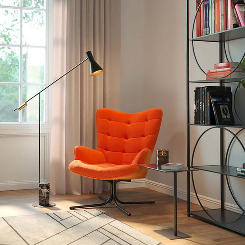 Kare Design Draaifauteuil Oscar fluweel oranje - vtwonen shop