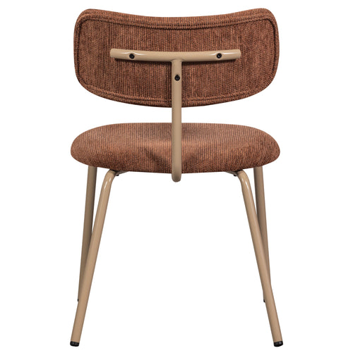 WOOOD eetkamerstoelen Travis - Polyester - Bruin - Set van 2