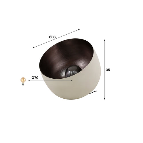 Giga Meubel Tafellamp Basket - Grijs - 1-Lichts - 36x36x35cm