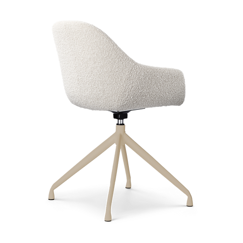 Nolon Nola-Mae draaibare eetkamerstoel bouclé beige beige onderstel