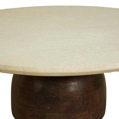 DÉJA Living Salontafel Miro - Rond Donkerbruin Marmer - 90x90x35cm