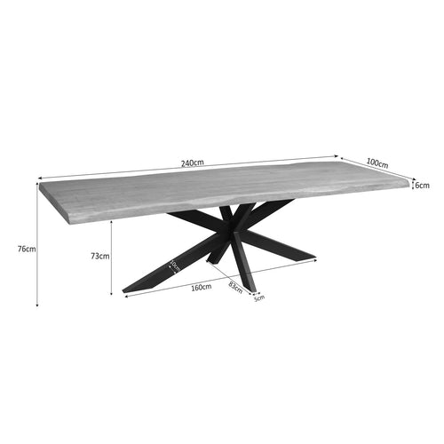 Starfurn Eettafel Dakota - Boomstam Naturel Hout - 240x100x76cm