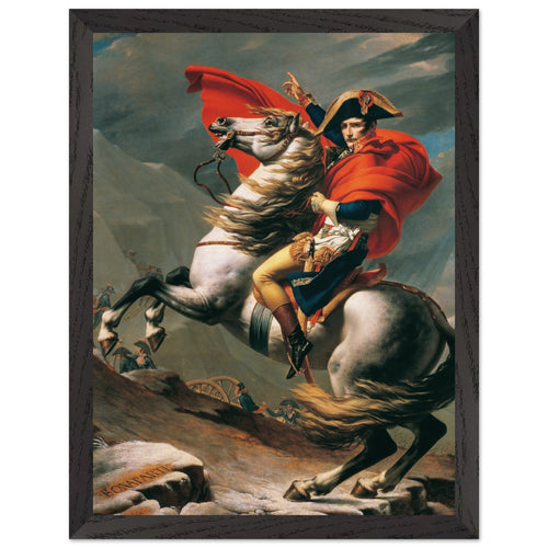 Artfulprints Poster met Lijst Jacques Louis David - Napoleon Bonaparte   - 30x40 cm - Meerkleurig
