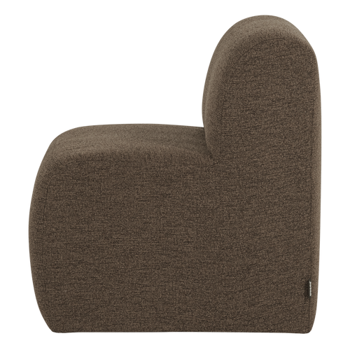 WOOOD eetbank 84 cm rugleuning Mojo Base - Bouclé - Bruin - 83x84x76