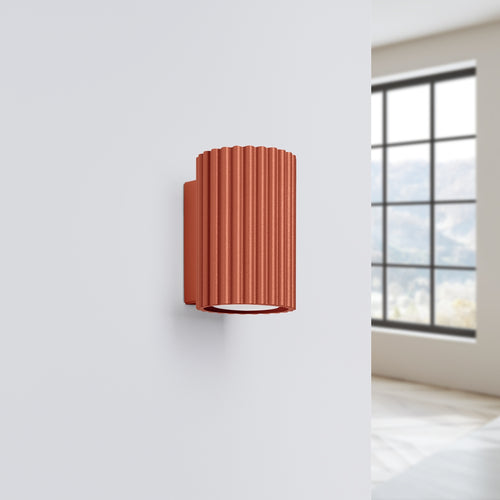 Sollux Lighting Wandlamp KARBON 10 rood oker - 6,5x8,5x10cm