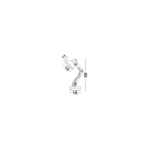 Merano Kingston Bureaulamp Wit Metaal, Natuurlijk Hout LED E27