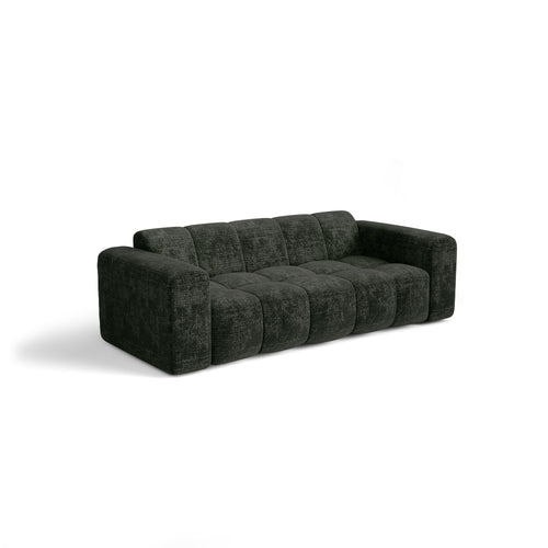 Premium Interiors - Sofa BLOOM - fluweel met reliëf antraciet grijs 241cm