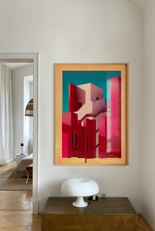 Sander Patelski - Ricardo Edifici La Muralla Roja - PSTR studio Kunst Poster - vtwonen shop