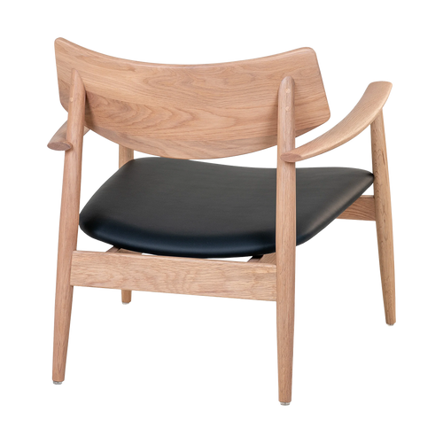 Artichok Oliver Houten Fauteuil Naturel - Zwarte Kunstleren Zitting - vtwonen shop