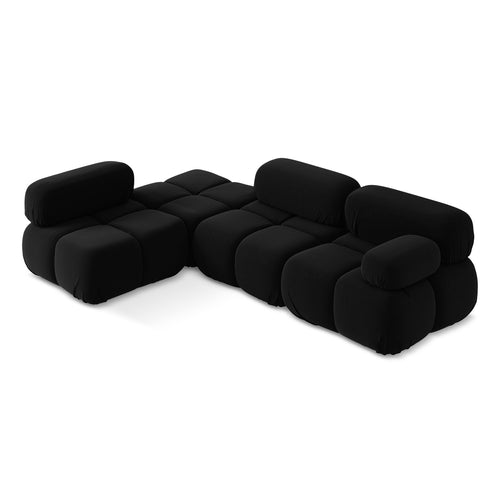 LaMiaSofa hoekbank links Sanremo - velours - zwart - 285x190x70