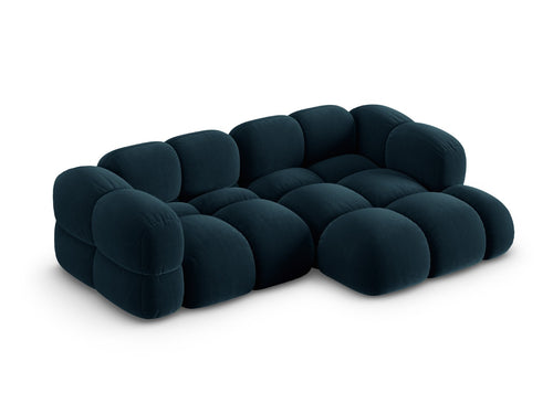 Cosmopolitan Design rechter hoekbank Loretto 3-zits, flueel diepe olie - 147x250x68cm