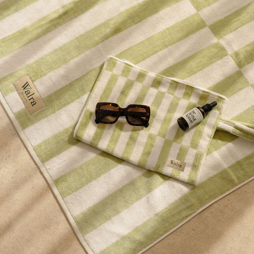 Walra - Strandlaken Salty Square - 100x180 cm - Groen