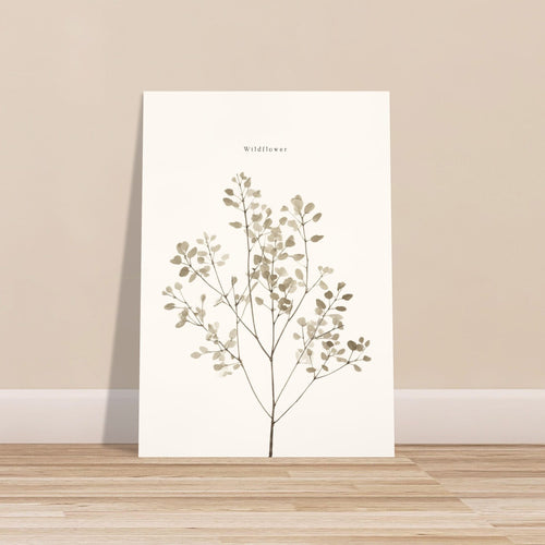 Artfulprints Poster Wildflower   - 30x40 cm - Taupe