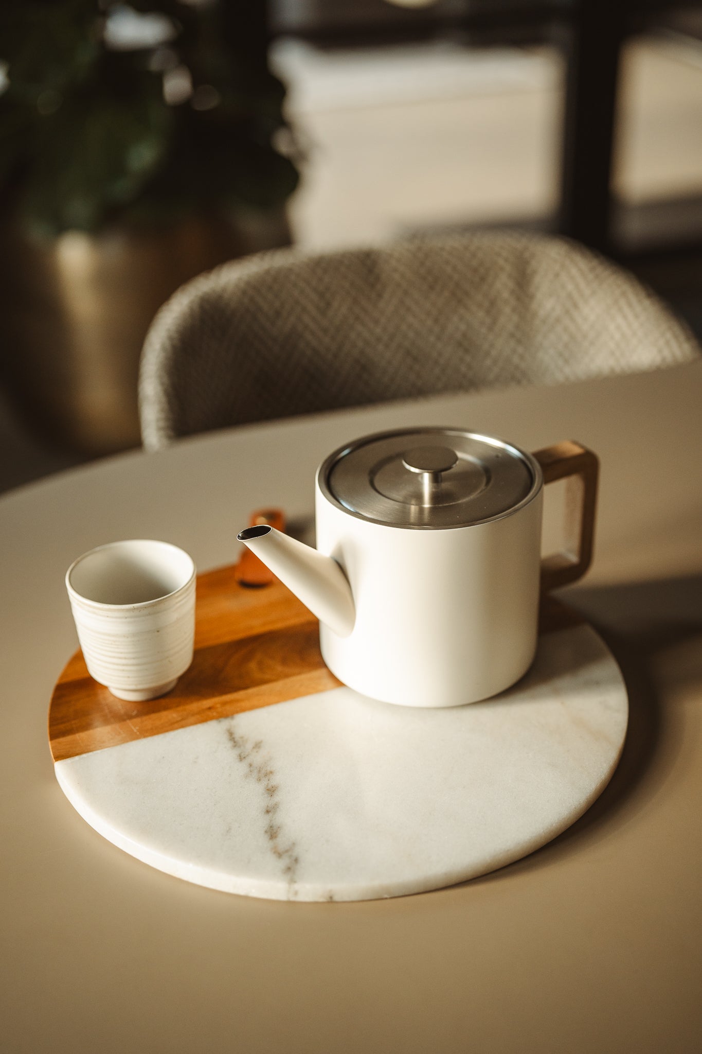 Bredemeijer - Dubbelwandige theepot Narvik - 1,1 liter - Warm wit