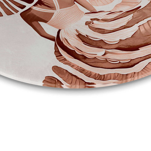 Reinders Ronde jurk terracotta glasschilderij -  oranje - woonkamer - Ø 70cm