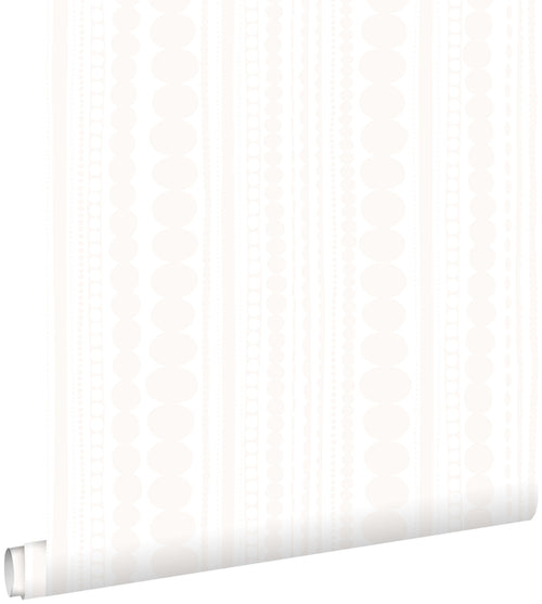 ESTAhome behang kralen wit en glanzend zilver - 53 cm x 10.05 m - 138836