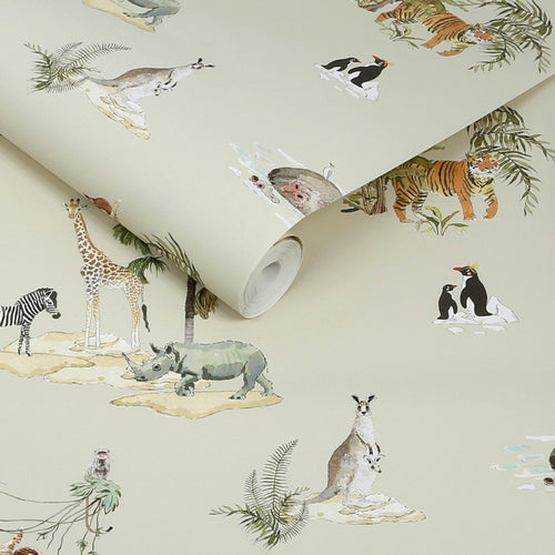 Sophie Allport Vliesbehang Kinderkamer - Animals of the World Hambleton Sage