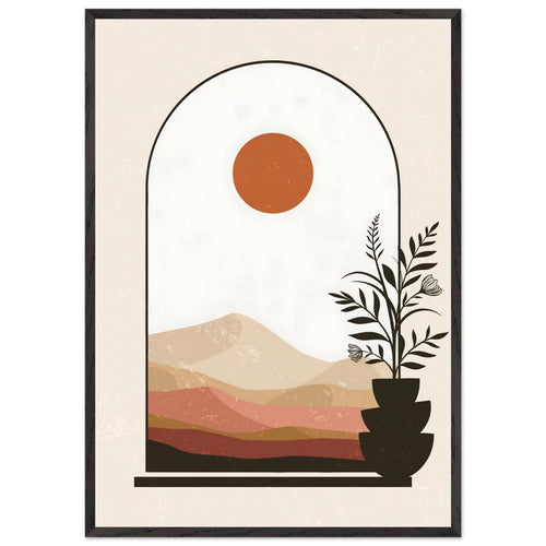 Artfulprints Poster met Lijst Boho – Serene horizon   - 70x100 cm - Meerkleurig
