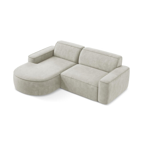 LaMiaSofa hoekbank links Melissa - chenille stof - parel - 224x166x70