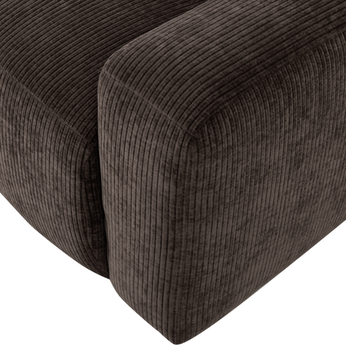 WOOOD 2-zits bank arm rechts Mojo Base - Rib - Bruin - 74x185x97