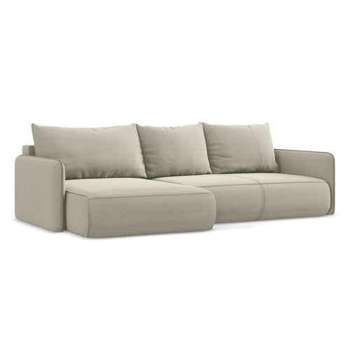 LaMiaSofa hoekbank links Palermo - velours - parel - 240x148x86