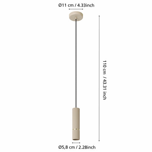EGLO hanglamp Caminia - gu10 - ø 6 cm - zandkleur/beige/goud - vtwonen shop