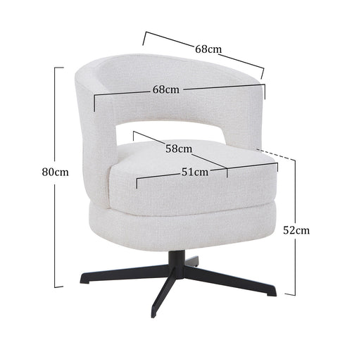 DÉJA Living Eetkamerstoel Lave - Beige - Draaibaar - Set van 2 - vtwonen shop