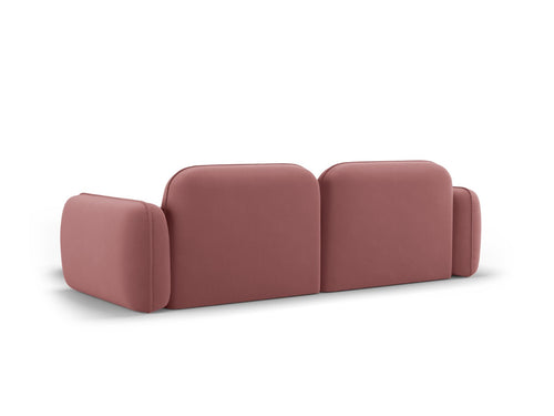Cosmopolitan Design Modulaire hoekbank rechts Sydney 3-zits, flueel, zalm - 165x230x70cm