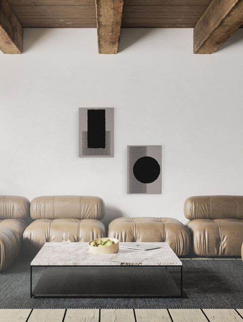 Canvas 60x40 Afdruk Rond Zwart - vtwonen shop