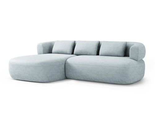 Micadoni linker hoekbank Jenny 5-zits, chenille lichtblauw - 145x225x73cm