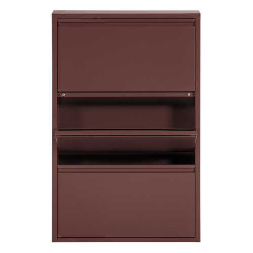 WOOOD 3-vaks schoenenkast Sabine - Metaal - Bordeauxrood - 103x66x16