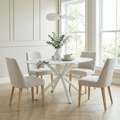 Giga Meubel Eettafel Roxy - Ovaal Wit Keramisch/Metaal - 180x90x75cm - vtwonen shop