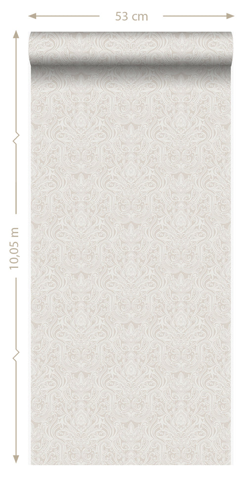 Origin Wallcoverings behang ornamenten lichtgrijs - 53 cm x 10,05 m - 346530 - vtwonen shop