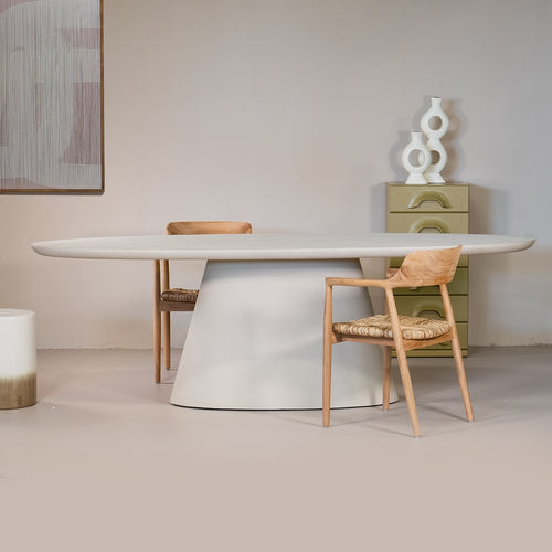 Giga Meubel Eettafel Cleo - Ovaal Beige - Eco Composiet - 300cm - vtwonen shop