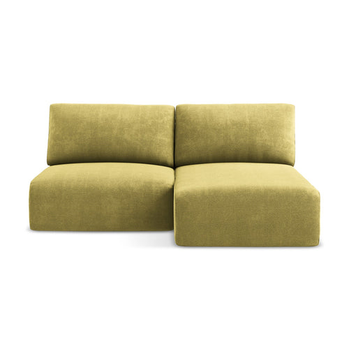LaMiaSofa hoekbank rechts Ostia - chenille stof - limoengroen - 210x149x79