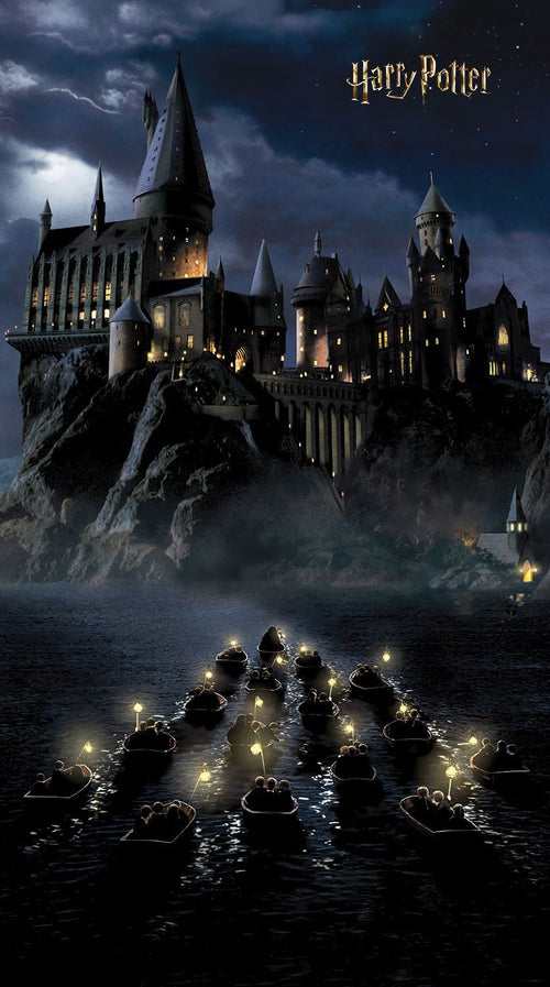 Sanders & Sanders fotobehang Harry Potter Zweinstein zwart en donkerblauw - 270 x 150 cm - 601230