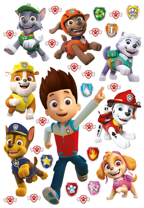 Sanders & Sanders muursticker PAW patrol bruin, rood en geel - 65 x 42.5 cm - 600117